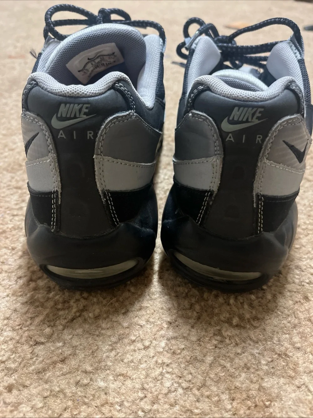Nike Men's Black and White Air Max 95 Styled Sneakers